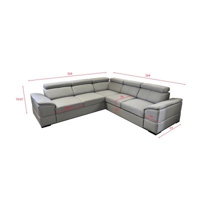 Suite lounge universale pieghevole ad angolo con contenitore GRANADA grigio