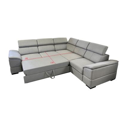 Suite lounge universale pieghevole ad angolo con contenitore GRANADA grigio