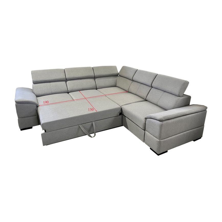 Suite lounge universale pieghevole ad angolo con contenitore GRANADA grigio