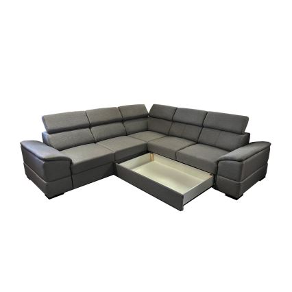 Suite lounge universale pieghevole ad angolo con contenitore GRANADA grigio scuro