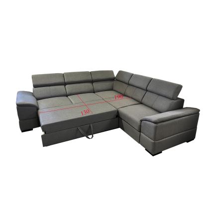 Suite lounge universale pieghevole ad angolo con contenitore GRANADA grigio scuro