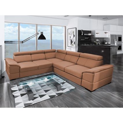 Suite lounge universale pieghevole ad angolo con contenitore GRANADA marrone