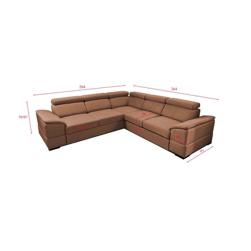 Suite lounge universale pieghevole ad angolo con contenitore GRANADA marrone