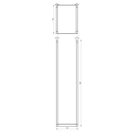 Supporto in metallo per legno 120x40 cm nero