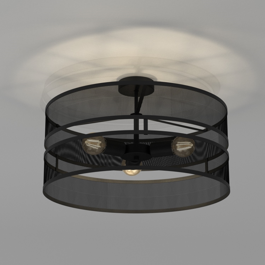 Surface-mounted lampadario GLUM 3xE27/60W/230V nero