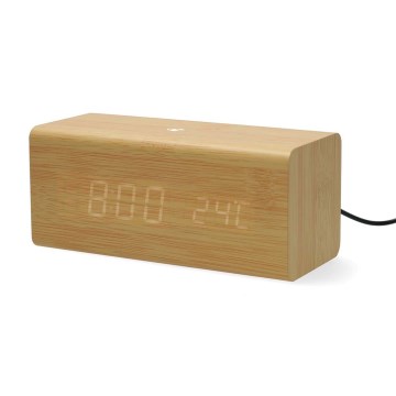 Sveglia digitale con display LED e termometro 5V/1xCR2032 in legno