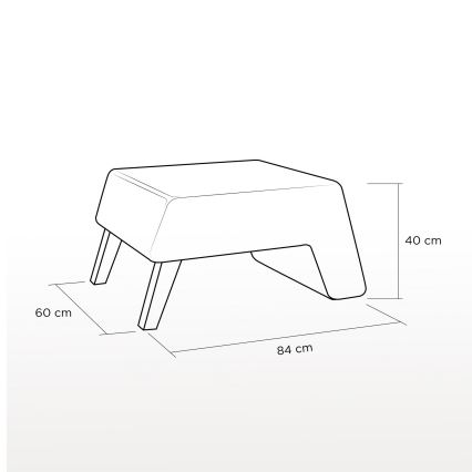 Taboret KATE 40x84 cm rosso
