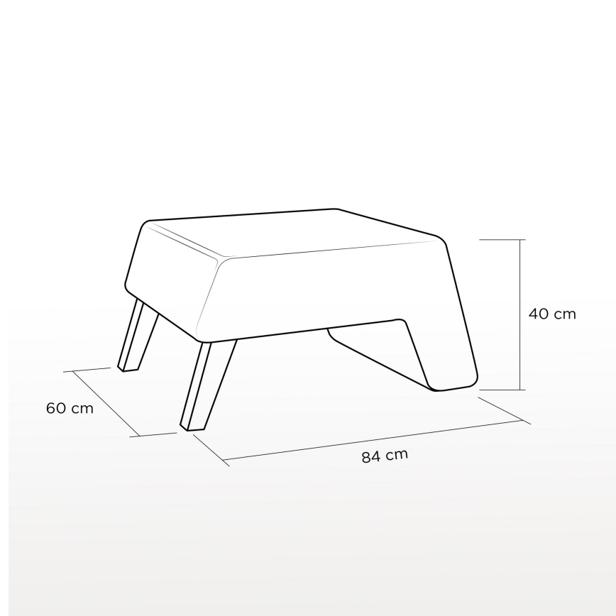 Taboret KATE 60x84 cm grigio