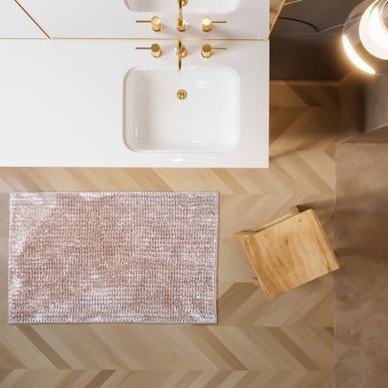 Tappetino da bagno antiscivolo CHENILLE 50x80 cm beige