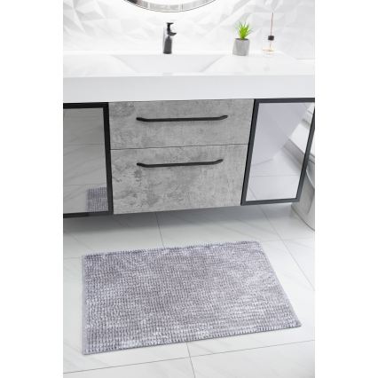 Tappetino da bagno antiscivolo CHENILLE 50x80 cm grigio