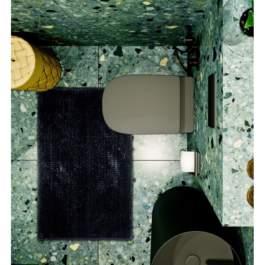 Tappetino da bagno antiscivolo CHENILLE 50x80 cm nero