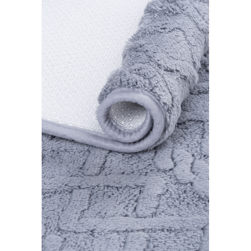 Tappetino da bagno NEW STYLE 3D 60x90 cm grigio chiaro