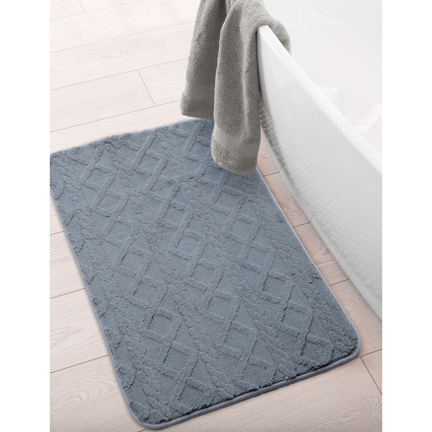 Tappetino da bagno NEW STYLE 3D 60x90 cm grigio