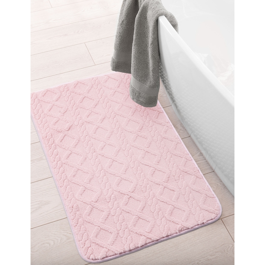 Tappetino da bagno NEW STYLE 3D 60x90 cm rosa