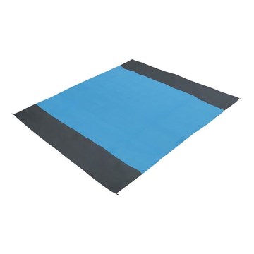 Tappetino da spiaggia 200x200 cm blu/grigio