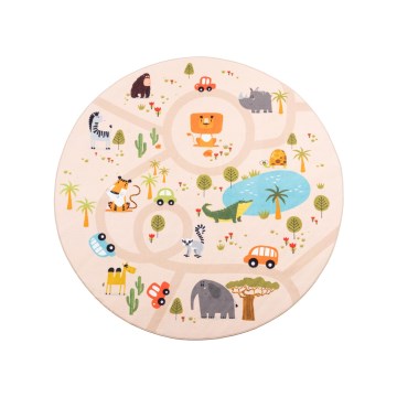 Tappeto antiscivolo per bambini ARES STREETS 160 cm beige/safari