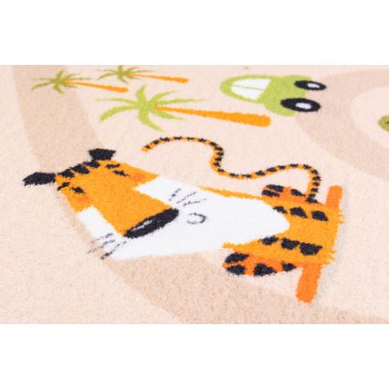 Tappeto antiscivolo per bambini ARES STREETS 160 cm beige/safari