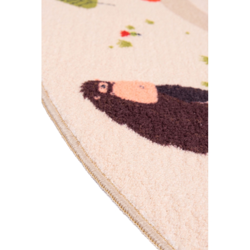 Tappeto antiscivolo per bambini ARES STREETS 160 cm beige/safari
