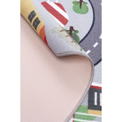 Tappeto antiscivolo per bambini ARES STREETS 160 cm grigio/città