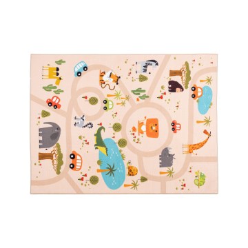 Tappeto antiscivolo per bambini ARES STREETS 80x150 cm beige/safari