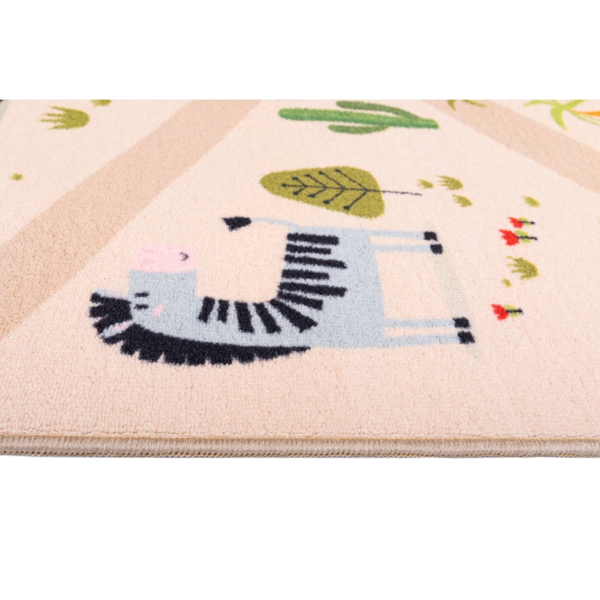 Tappeto antiscivolo per bambini ARES STREETS 80x150 cm beige/safari