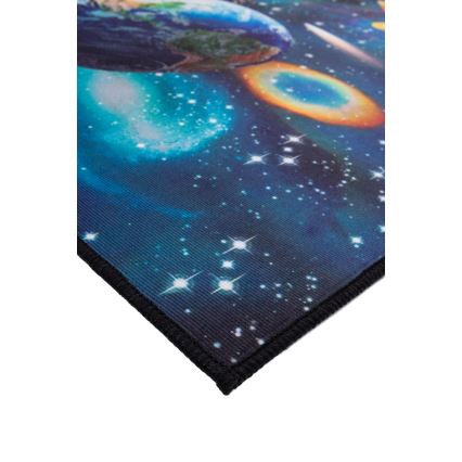 Tappeto antiscivolo per bambini PRINT 3D 120x160 cm pianeti/multicolore