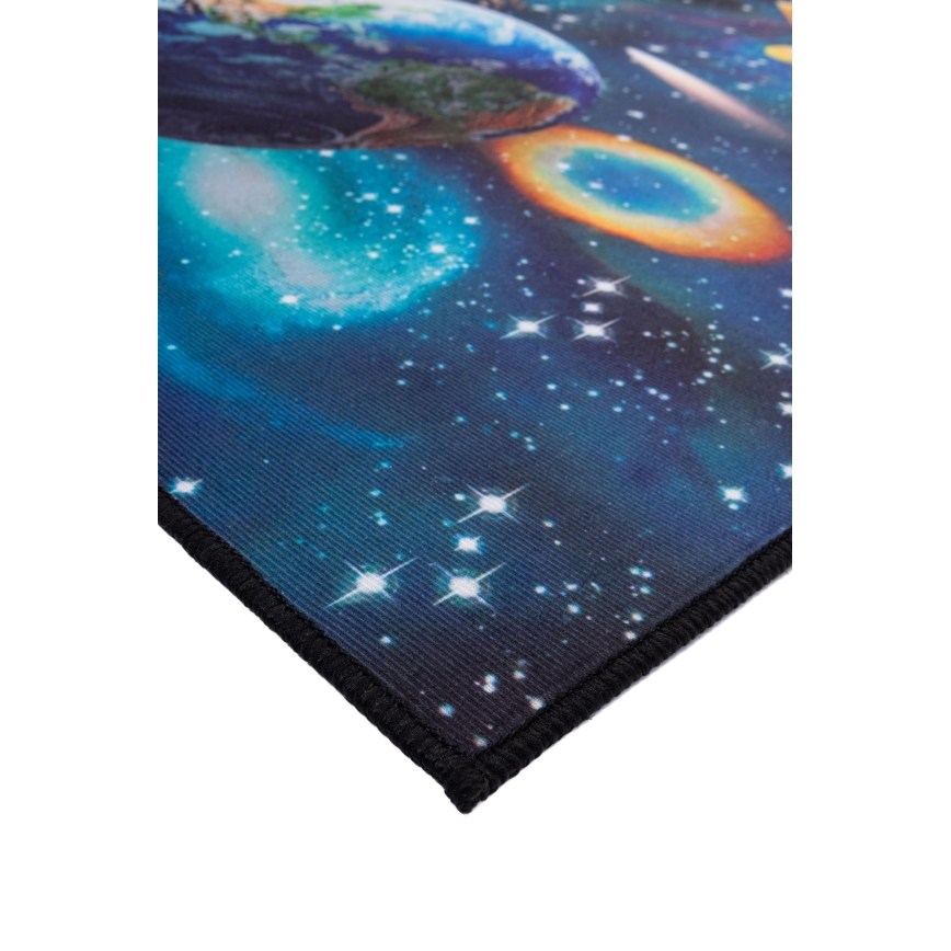 Tappeto antiscivolo per bambini PRINT 3D 120x160 cm pianeti/multicolore