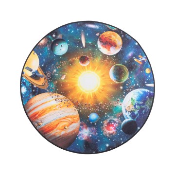 Tappeto antiscivolo per bambini PRINT 3D 80 cm pianeti/multicolore