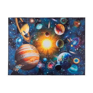 Tappeto antiscivolo per bambini PRINT 3D 80x150 cm pianeti/multicolore