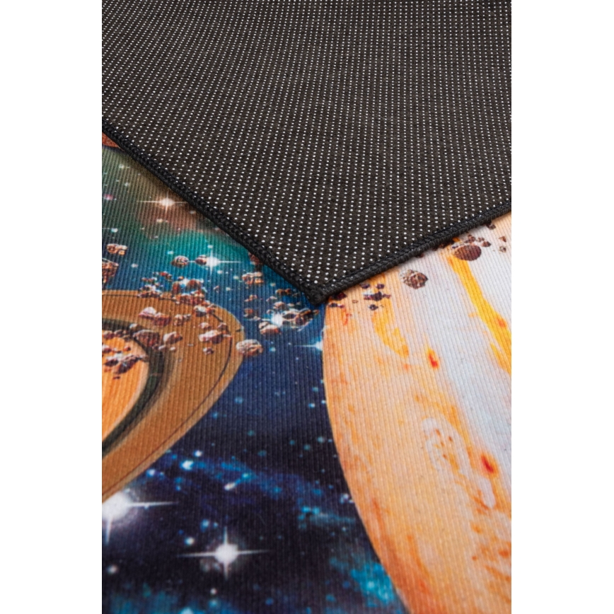 Tappeto antiscivolo per bambini PRINT 3D 80x150 cm pianeti/multicolore