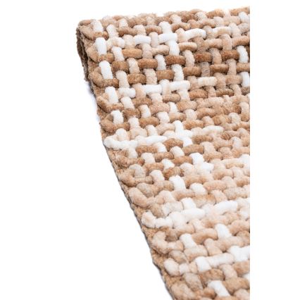 Tappeto da bagno BELWEDER 60x100 cm beige/bianco