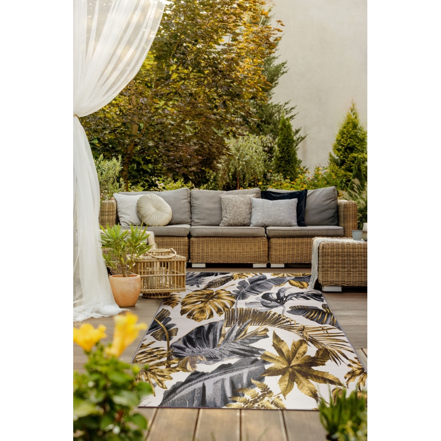Tappeto da esterno CAPPUCCINO 120x180 cm oro/grigio