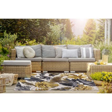 Tappeto da esterno CAPPUCCINO 80x165 cm oro/grigio