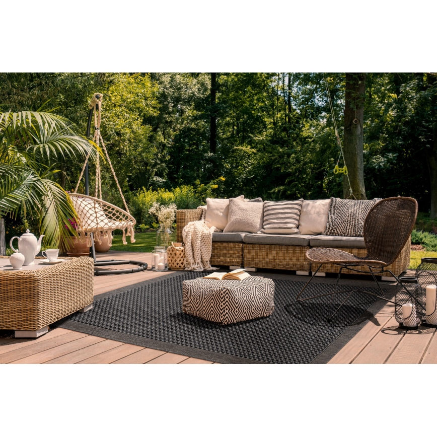 Tappeto da esterno EXPRESS NEW OUTDOOR 80x150 cm antracite/marrone
