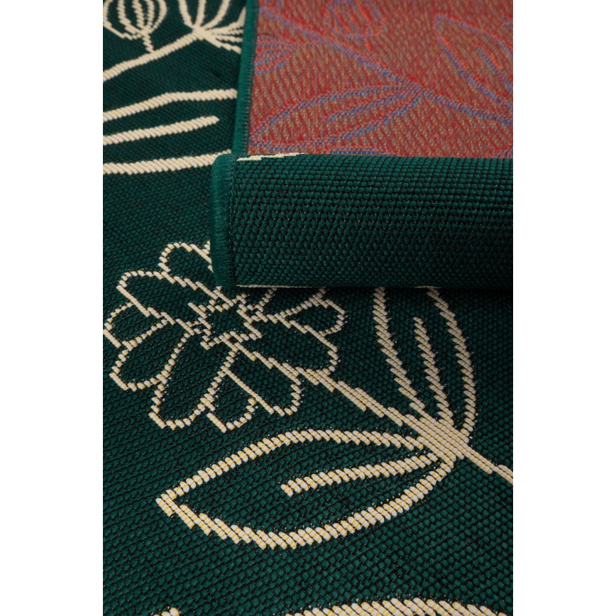 Tappeto da esterno JUNGLE 80x160 cm — verde, motivo fogliare