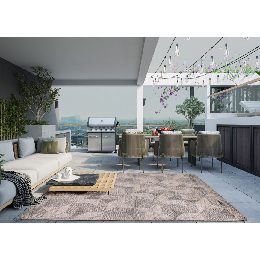 Tappeto da esterno ORIA 120x170 cm grigio/beige