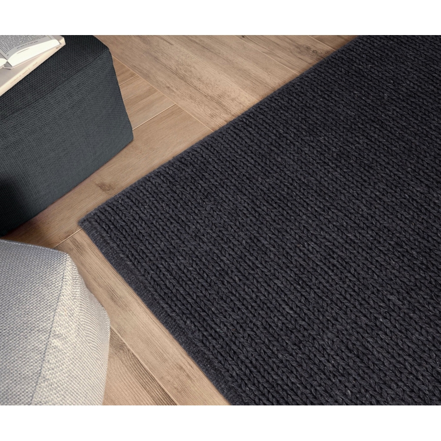 Tappeto FIR WOOL 120x170 cm 2600 g/m2 antracite/naturale