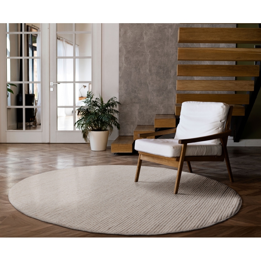 Tappeto FIR WOOL 160 cm 2600 g/m2 crema/naturale
