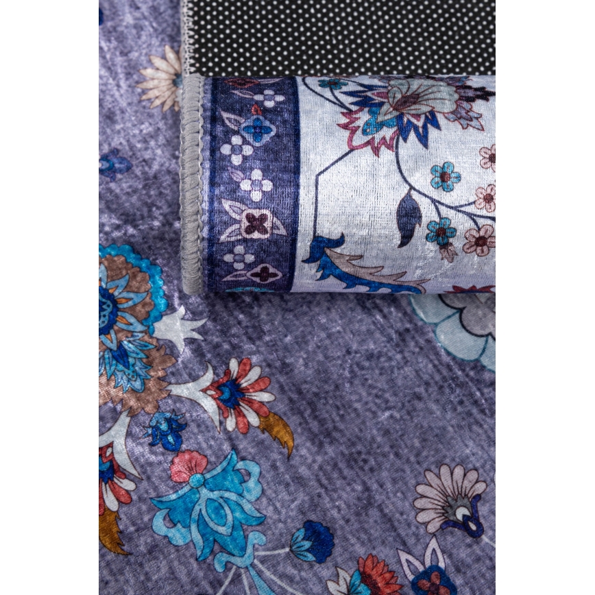 Tappeto orientale antiscivolo PRINT SHINE 70x140 cm blu