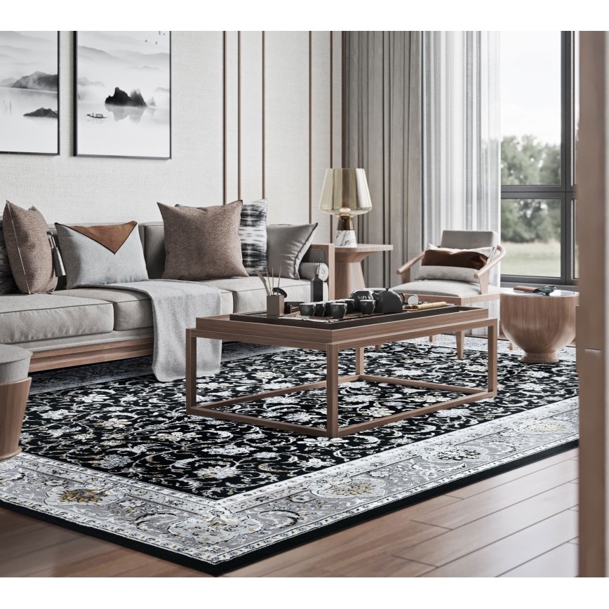 Tappeto orientale GRECE 120x170 cm 2150 g/m2 nero/grigio/bianco