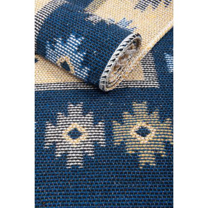 Tappeto orientale reversibile KILIM 80x150 cm blu/beige