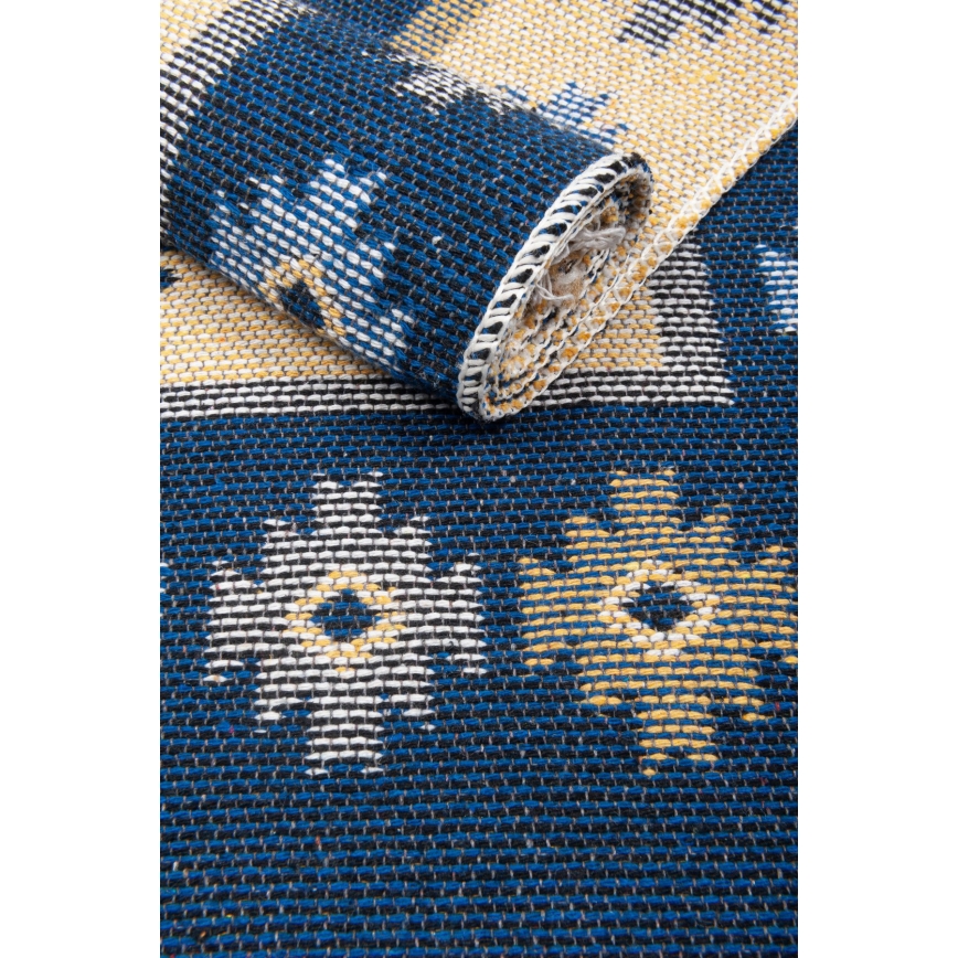 Tappeto orientale reversibile KILIM 80x150 cm blu/beige