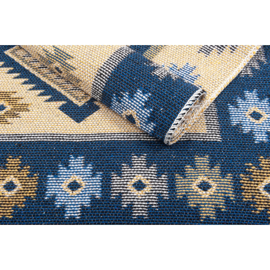 Tappeto orientale reversibile KILIM 80x150 cm blu/beige