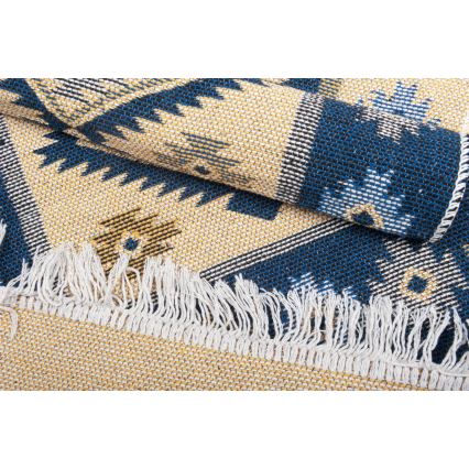 Tappeto orientale reversibile KILIM 80x150 cm blu/beige