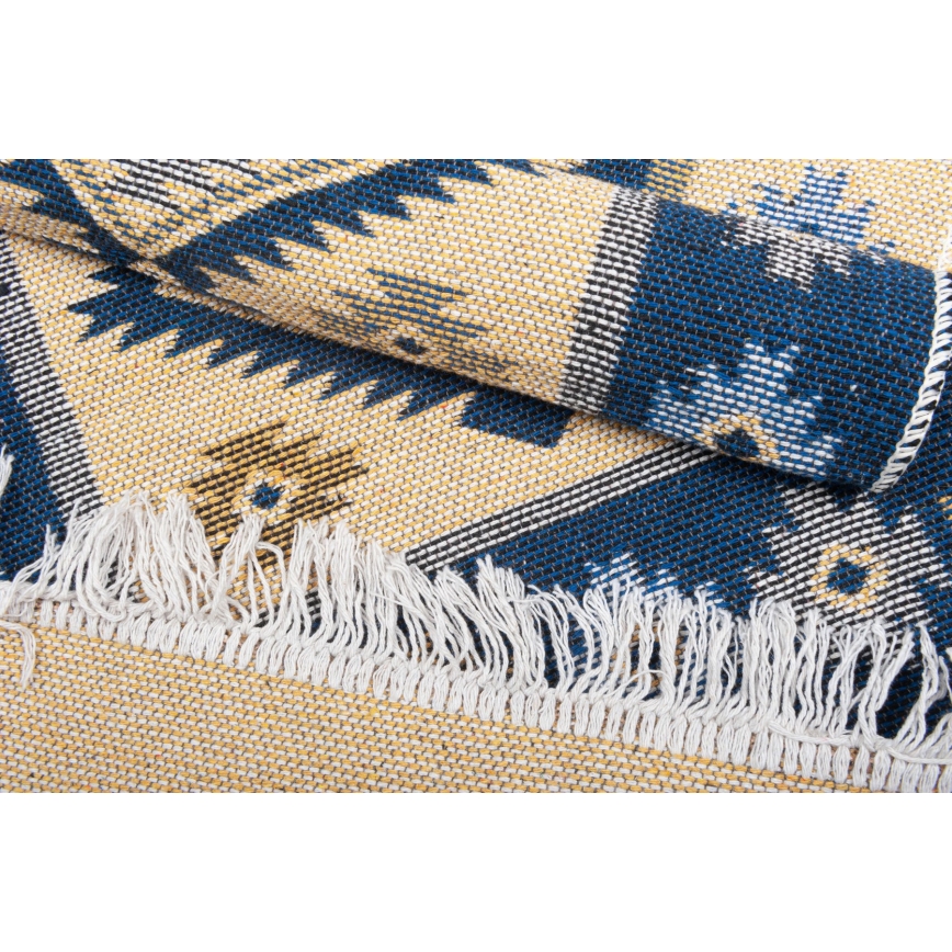 Tappeto orientale reversibile KILIM 80x150 cm blu/beige