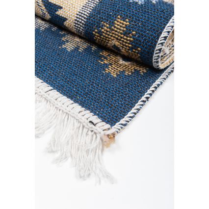 Tappeto orientale reversibile KILIM 80x150 cm blu/beige