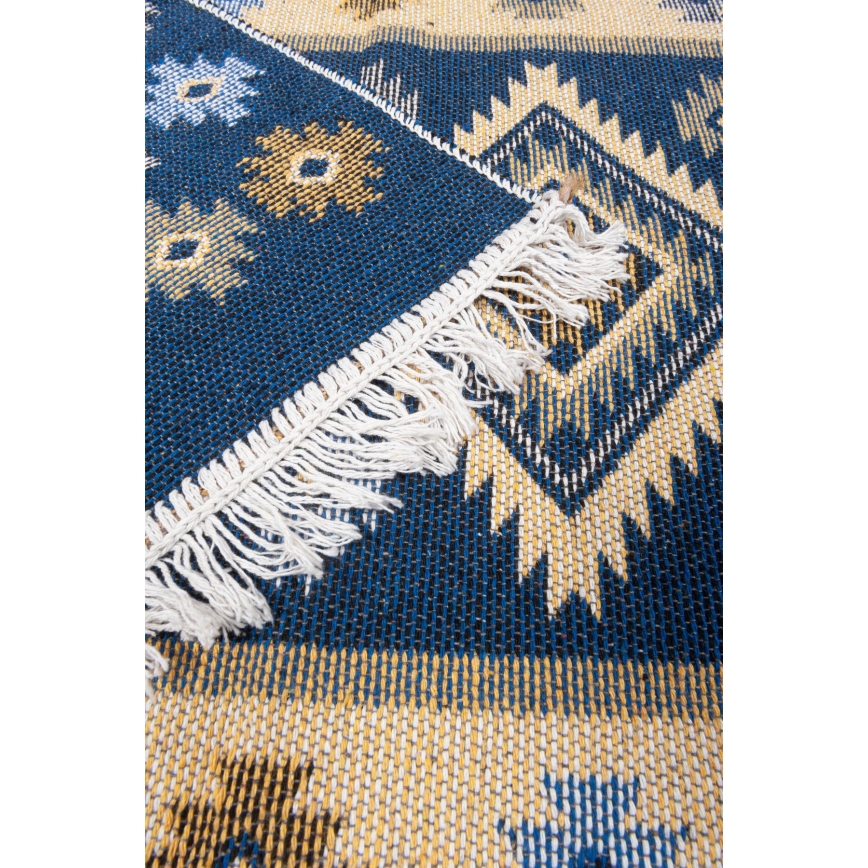 Tappeto orientale reversibile KILIM 80x150 cm blu/beige