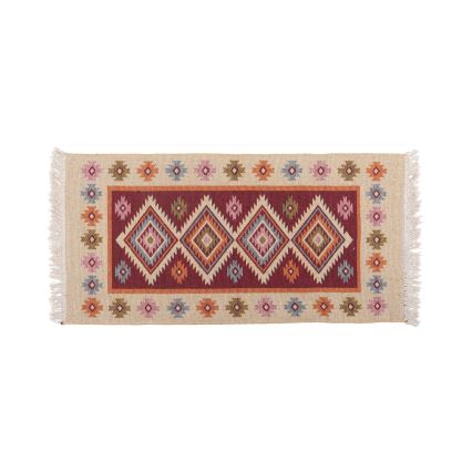 Tappeto orientale reversibile KILIM 80x150 cm, rosso/beige
