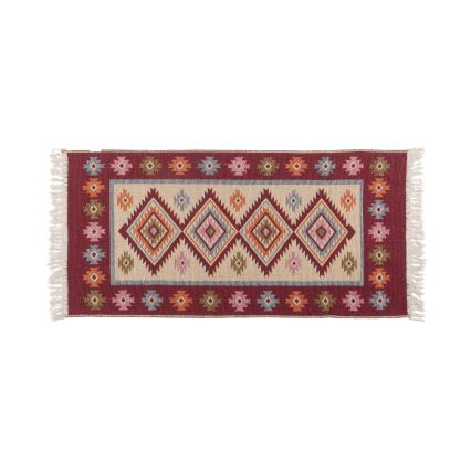 Tappeto orientale reversibile KILIM 80x150 cm, rosso/beige