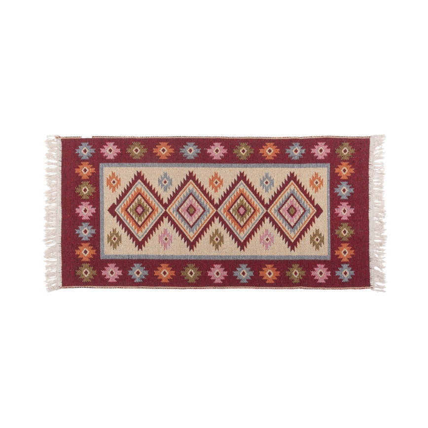 Tappeto orientale reversibile KILIM 80x150 cm, rosso/beige